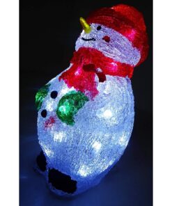 Alternative view of Christmas Concepts® 28cm White LED Acrylic Snowman Christmas Decoration - Battery Operated - Indoor Christmas Decorations