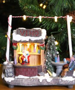 Alternative view of Christmas Concepts® LED Light Up Christmas Market Scene - 5" / 13cm Wine Bar Cabin