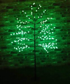 Christmas Concepts® 1.5M Green LED Berry Tree With 200 LED's And Round Silver Base - Christmas Decorations - Indoor Christmas Lights