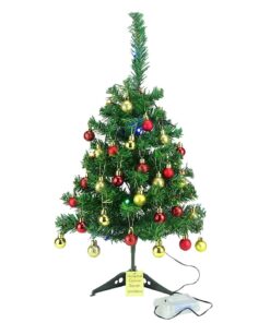 Christmas Concepts® 2ft Luxury Pre Decorated Christmas Tree - Traditional Red & Gold Design - Complete With Baubles & Christmas Lights