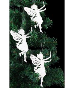 Alternative view of Christmas Concepts® Pack Of 3-14cm White Glitter Fairy Decorations - Christmas Tree Trims & Accessories