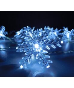 Alternative view of Christmas Concepts® 20 White Battery Operated LED Lights with Shades On 2.3M Cable (Clear Snowflake Shade)