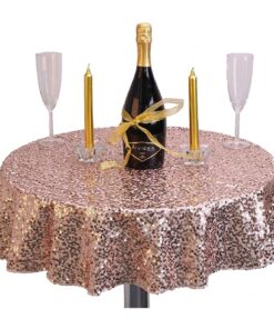 Alternative view of Christmas Concepts® Blush Sequin Round Table Cloth - 36 Inches - Home Decoration/Party Decoration