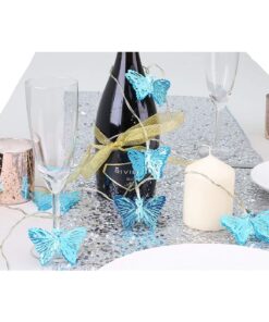 Christmas Concepts® 10 White Battery Operated LED Lights with Shades - Christmas String Lights - Party Lights - Decorative Lighting (Turquoise Butterfly Shade)