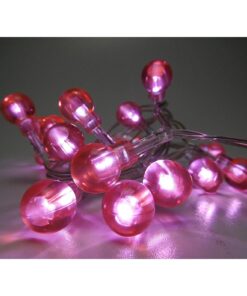 Alternative view of 10 White Battery Operated LED Lights with Shades On 2.3M Cable - Christmas Lights - Party Lights (Red Berries Shade)