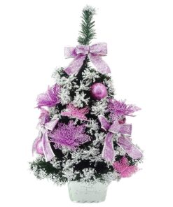 Christmas Concepts® 60cm (24") Frosted Christmas Tree With Baby Pink Decorations - Pre Decorated Christmas Tree