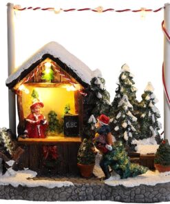 Christmas Concepts® 5"/ 13cm LED Light Up Christmas Market Scene (Christmas Tree Stand)