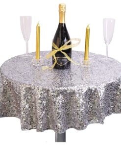 Alternative view of Christmas Concepts® Sequin Round Table Cloth - 36 Inches - Wedding/Party Decoration - Luxury Wedding Decoration (Silver)