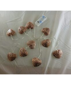 Alternative view of Christmas Concepts® 10 Warm White LED Metal Mocha Heart Shaped Lights - Christmas Lights - Everyday Lights