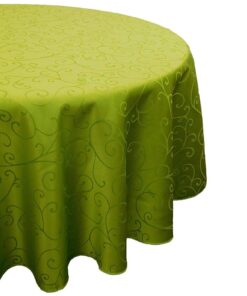 60 Inch Damask Lime Green Round Tablecloth - Home Or Christmas Tableware