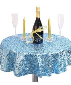 Alternative view of Christmas Concepts® Baby Blue Sequin Round Table Cloth - 36 Inches - Home Decoration/Party Decoration