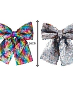 Alternative view of Christmas Concepts® 30cm Sequin Bow Accessories (Multi & Silver)