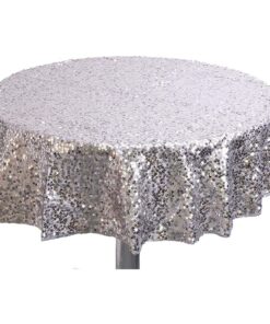 Christmas Concepts® Sequin Round Table Cloth - 36 Inches - Wedding/Party Decoration - Luxury Wedding Decoration (Silver)