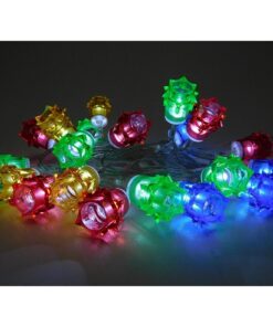 Alternative view of Christmas Concepts® 20 White Battery Operated LED Lights with Shades On 2.3M Cable (Multi Diamond Shade)