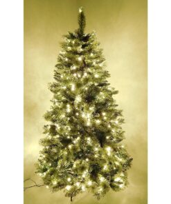 Alternative view of 6 Foot / 72 Inch Prelit Frosted Green Mix Pine Christmas Tree with 400 Static Warm White LED Lights