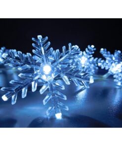 Christmas Concepts® 10 White Battery Operated LED Lights with Shades On 2.3M Cable - Christmas Lights - Party Lights (Clear Snowflake Shade)