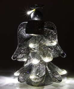 Alternative view of Christmas Concepts® 8 Inch Stunning Metal Mesh Christmas Tree Top Angel With White LED Lights