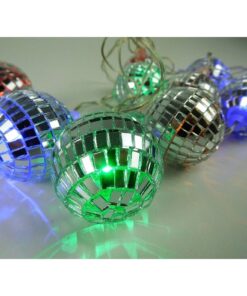 Alternative view of Christmas Concepts® 10 Multi Colour LED Disco Mirror Ball Lights - 2 Metre Length - Mains Operated - Party Lights - Retro Decoration.