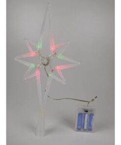 Christmas Concepts® 28cm Red & Green LED Light Up Tree Top Star - Christmas Lights - Christmas Decorations
