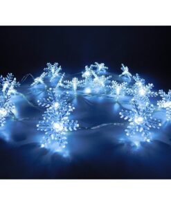 Alternative view of Christmas Concepts® 10 White Battery Operated LED Lights with Shades On 2.3M Cable - Christmas Lights - Party Lights (Clear Snowflake Shade)
