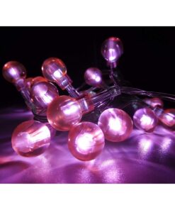 10 White Battery Operated LED Lights with Shades On 2.3M Cable - Christmas Lights - Party Lights (Red Berries Shade)