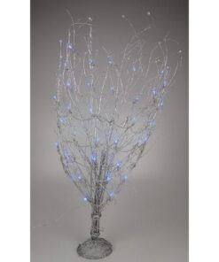 Christmas Concepts® 100cm Silver Wicker Tree with Blue Led Lights - Home Decoration- Wedding/Party Decorations
