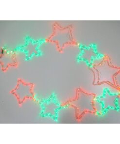 Christmas Concepts® Red + Green LED Rope Light Star Chain Christmas Garland 300cm x 40cm