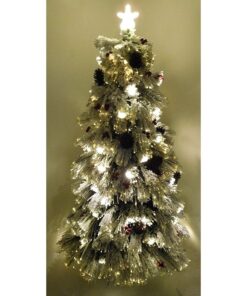 Alternative view of Christmas Concepts® 6ft (180cm) Pre Lit Christmas Tree With Snow Effect, Cones, Berries & Warm White LED Lights
