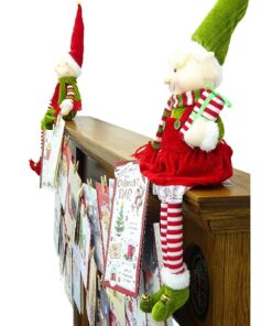 Alternative view of Christmas Concepts® Christmas Card Holder For A Mantle Piece With Wooden Pegs (Sitting Elves)