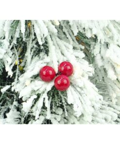 Alternative view of Christmas Concepts® 3ft (90cm) Pre Lit Snow Frosted Fibre Optic Pine Christmas Tree With Cones, Red Berries And LED Lights