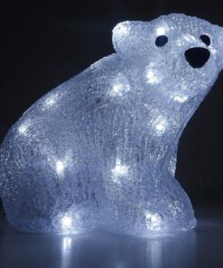 Christmas Concepts® 21cm White LED Acrylic Polar Bear Christmas Decoration - Battery Operated - Indoor Christmas Decorations