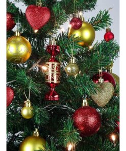 Alternative view of Christmas Concepts® 4ft Luxury Pre Decorated Christmas Tree Kit - Traditional Red & Gold Design - Complete With Assorted Baubles & Set Of Christmas Lights - Deluxe Pack