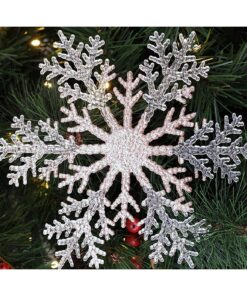 Christmas Concepts® 21cm 8" Large Glitter Decorated Snowflake Decoration - Christmas Baubles (Rose Gold, Pack of 1)
