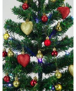 Alternative view of Christmas Concepts® 3ft Luxury Pre Decorated Christmas Tree Kit - Traditional Red & Gold Design - Complete With Assorted Baubles & Set Of Christmas Lights