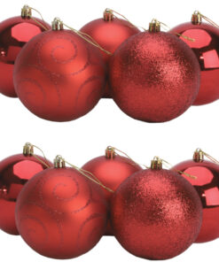 10 Extra Large 100mm (4") Baubles - Christmas Tree Baubles (Red)