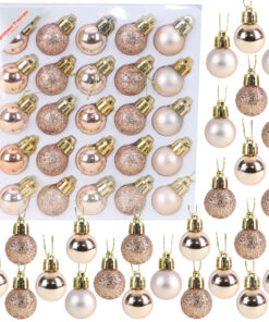 Christmas Concepts® Pack of 25-25mm Mini Christmas Tree Baubles - Shiny, Matte & Glitter Decorated Baubles (Champagne)