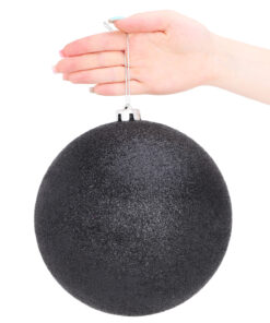 Alternative view of Pack Of 2-200mm Baubles - Shiny & Glitter Design - Giant Christmas Baubles (Black)