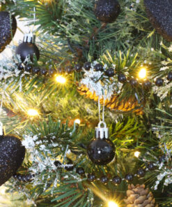 Alternative view of Christmas Concepts® Pack of 25-25mm Mini Christmas Tree Baubles - Shiny, Matte & Glitter Decorated Baubles (Black)