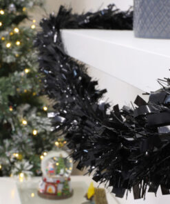 Alternative view of Christmas Concepts® 3m / 9.8ft Chunky/Fine Christmas Tinsel - Christmas Decoration - High Quality Tinsel (Black)