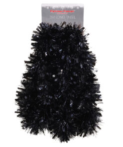 Christmas Concepts® 3m / 9.8ft Chunky/Fine Christmas Tinsel - Christmas Decoration - High Quality Tinsel (Black)