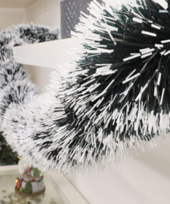 Alternative view of Christmas Concepts® 3m / 9.8ft Chunky/Fine Christmas Tinsel - Christmas Decoration - High Quality Tinsel (Black with White Tips)
