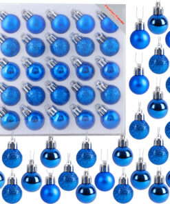Christmas Concepts® Pack of 25-25mm Mini Christmas Tree Baubles - Shiny, Matte & Glitter Decorated Baubles (Blue)
