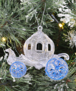 Alternative view of Christmas Concepts® 10cm Glitter Decorated Princess Carriage Decoration (Royal Blue, Pack of 1)