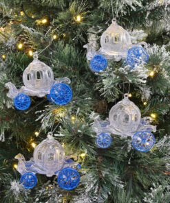 Alternative view of Christmas Concepts® 10cm Glitter Decorated Princess Carriage Decoration (Royal Blue, Pack of 4)