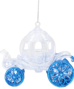 Christmas Concepts® 10cm Glitter Decorated Princess Carriage Decoration (Royal Blue, Pack of 1)