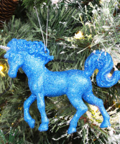 Alternative view of Christmas Concepts® 16cm Glitter Covered Unicorn Decoration Christmas Decorations (Royal Blue, Pack of 1)