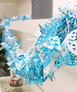 Alternative view of Christmas Concepts® 3m / 9.8ft Chunky/Fine Christmas Tinsel - Christmas Decoration - High Quality Tinsel (Blue & White with Butterflies)