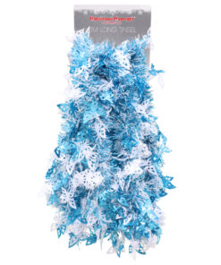 Christmas Concepts® 3m / 9.8ft Chunky/Fine Christmas Tinsel - Christmas Decoration - High Quality Tinsel (Blue & White with Butterflies)