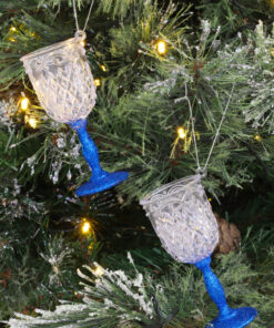 Alternative view of Christmas Concepts® 10cm Glitter Wine Glass Decorations Christmas Decorations (Royal Blue, Pack of 2)