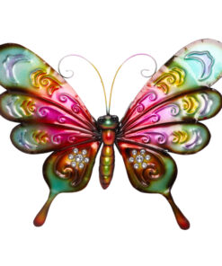 Christmas Concepts® 44cm Colourful Jewelled Metal Butterfly Wall Art - Indoor/Outdoor Garden Decoration